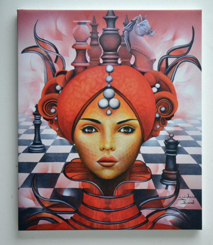 Reproduction sur Toile "La reine rouge" de Jeannette Guichard Bunel